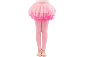 BOOPH Little Girls Leggings Pants with Tutu Skirts Kids Culottes Footless Tights