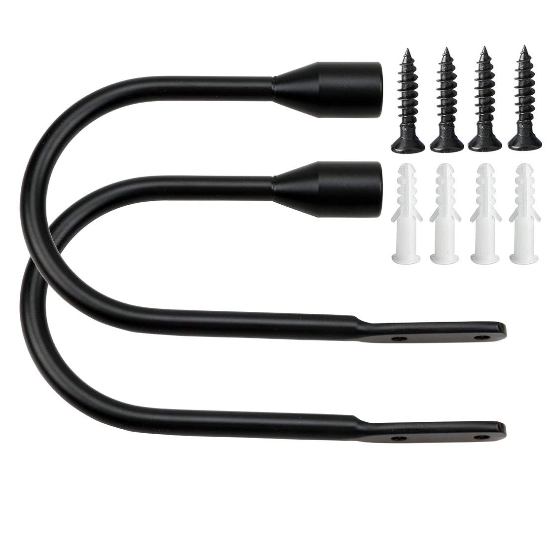 HSTYAIG Curtain Tiebacks, Decorative Drapery Curtain Holdbacks, Curtain Holder for Wide or Thick Window Draperies Set of 2 (Black)