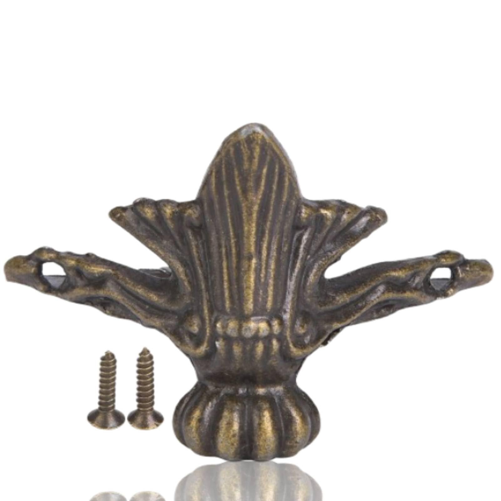HERCHR 10PCS Jewelry Box Feet, Antique Decorative Box Legs Feet Zinc Alloy Wood Case Corner Protector for Wood Jewelry Chest Gift Box
