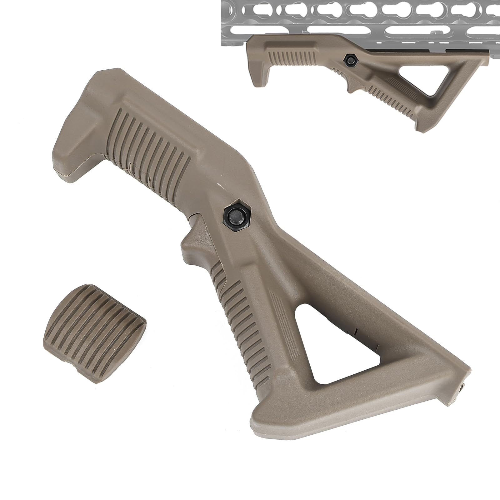 SBGJMY AFG1 Angled Fore Grip,Nylon Triangle Front Grip for 20mm Picatinny Rail System Angled Foregrip (Tan)
