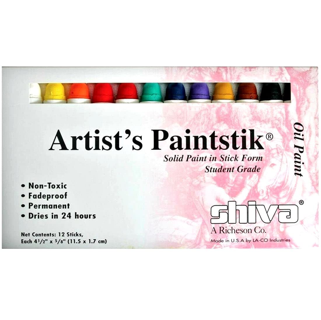 Jack Richeson 121501 Shiva Oil Paintstik, Student Colors, Set of 12