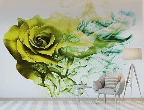 Amazon Hxcok 壁紙3d壁画抽象煙バラの花3d壁紙hd写真壁壁画モダンな装飾カスタム壁紙 130x80cm 壁紙