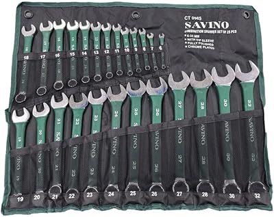 Neilsen Savino CT0985 25pc Green Dip Combination Spanner Set 6mm-32mm