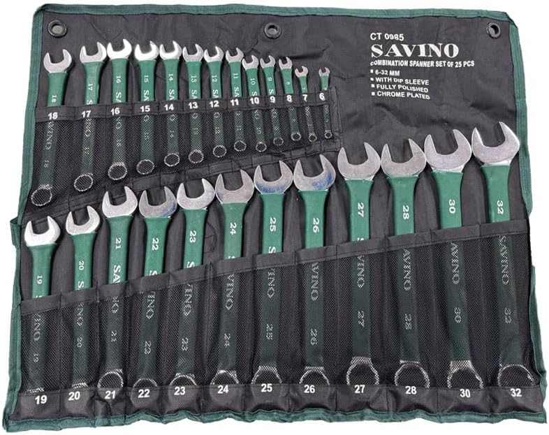 Neilsen Savino CT0985 25pc Green Dip Combination Spanner Set 6mm-32mm