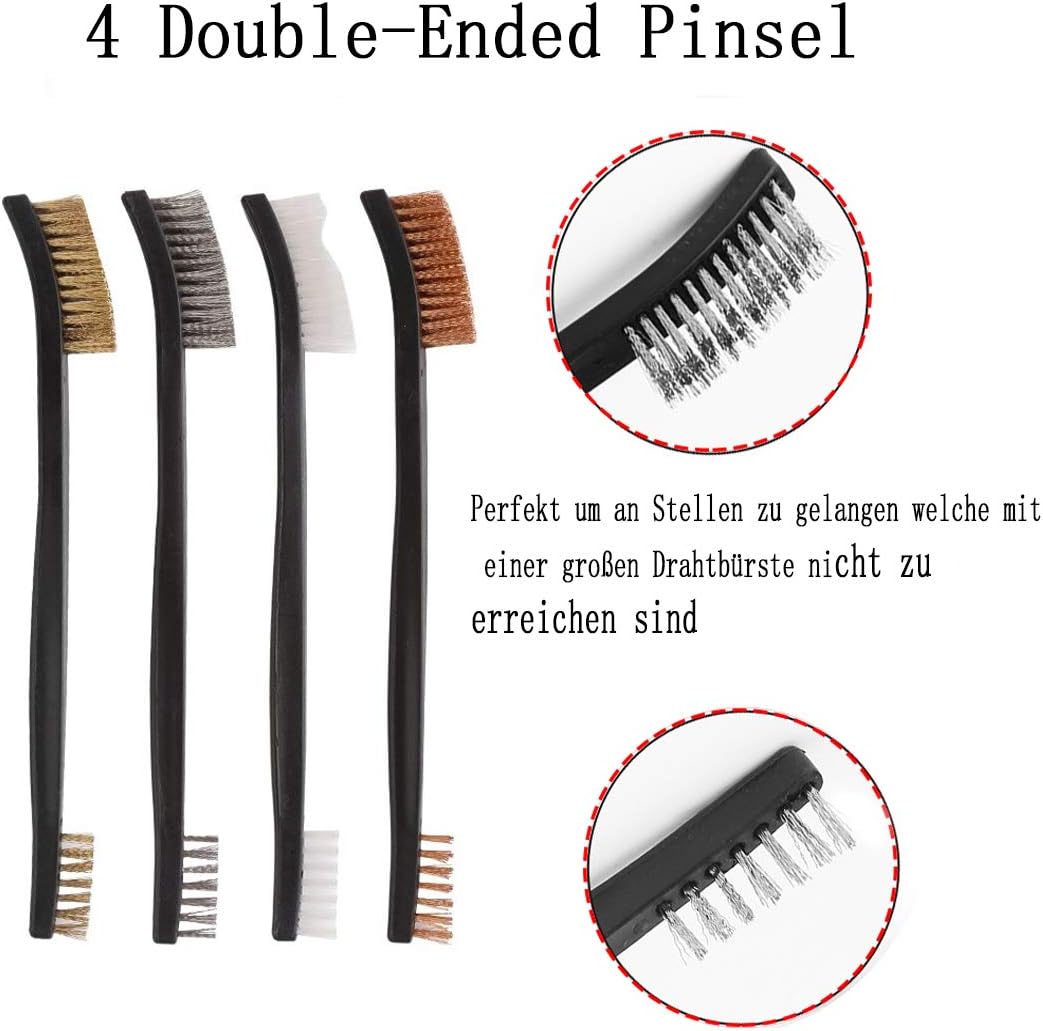 10 Piece Wire Brush Small Wire Brush Set with Stainless Steel Brass and