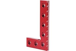 90 Degree Aluminum Alloy Square Ruler, Mini Small Square Center Finder Tool, Anodized Red CNC Machined Surface Woodworking Ru