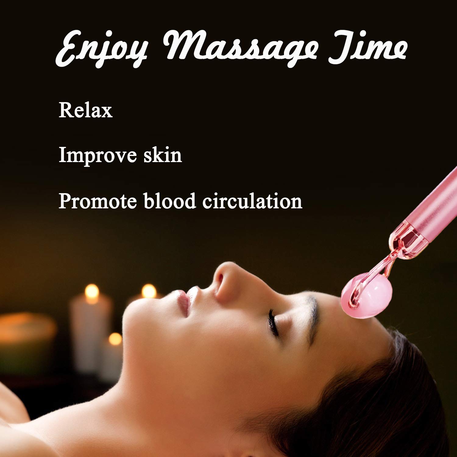 2-IN-1 Jade Roller Face Massager, Electric Nature Rose Quartz Beauty Bar Facial Roller Kit, Arm Eye Nose Massage Stone for Face Lift,Anti-Aging,Anti-Wrinkles,Skin Tightening,Face Firming: Beauty