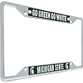Desert Cactus Michigan State University License Plate Frame Spartans MSU Holder for Front or Back of Car Metal Car Tag Holder Officially Licensed (Slogan 2)