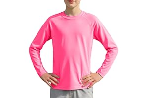 Silenroar Boys Long Sleeve Athletic Shirts, Kids Active Wear Youth Dry Fit Tshirt Moisture Wicking Outdoor Tee Lightweight