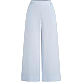 CIDER Womens Mid Waist Wide Leg Pants Striped Casual Business Bottoms with Pockets