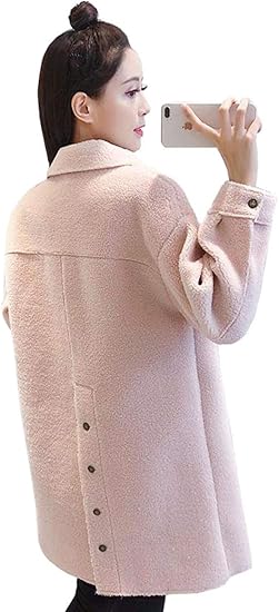 Amazon Gergeousフリースジャケット レディース ゆったり コート ボア もこもこ おしゃれ アウター 防寒 カジュアル あったか ファーコート 可愛い ピンク 無地 秋 冬 コート ジャケット 通販
