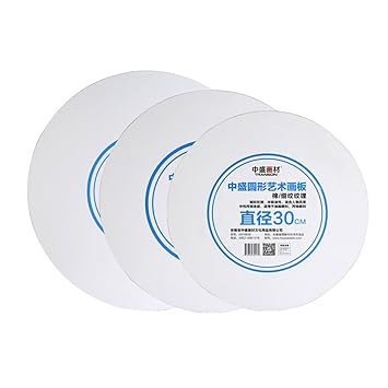 Easy Kunst GmbH 1 STK. Runde Malkarton Malpappe Malpipaier Leinwand auf Brett zum Malen 280 g/m² Leinwände rund Künstlerbedar