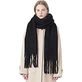 TYHOTULY Chunky Scarf for Women Winter Oversized Thick Warm Tassel Scarves Cold Weather Large Blanket Soft Warm Shawl Wraps