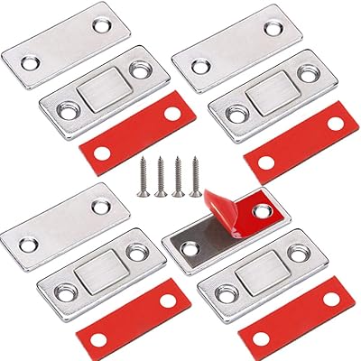 Jiayi 4 Pack Ultra Thin Magnetic Door Catches 4 kg Adhesive Cabinet Latches
