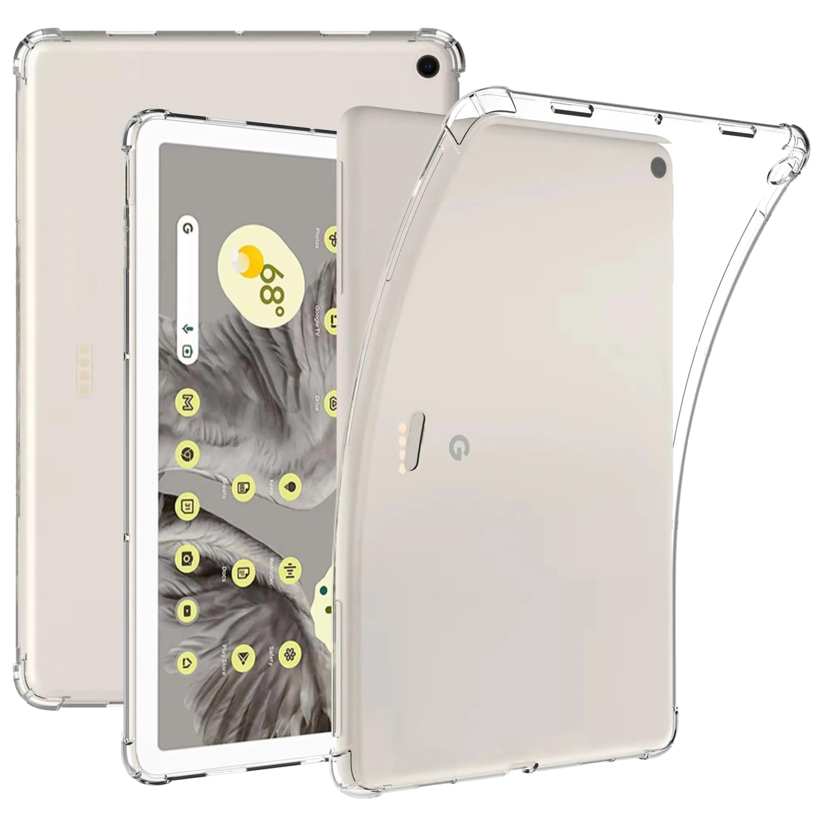 KZIOACSH Clear Case for Google Pixel Tablet 11 inch, [Corner Protection] Ultra Transparent Soft TPU Protective Cover, Lightweight Flexible Silicone Shockproof Rugged Back Case for Google Pixel Tablet