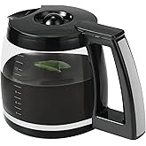 14-Cup Glass Coffee Carafe Replacement Compatible with Cuisinart Models DCC-3200P1, DCC- 3200, DCC-2200RC, Coffee Pot Replacement 14 Cup with Ergonomic Handle and Dripless Spout