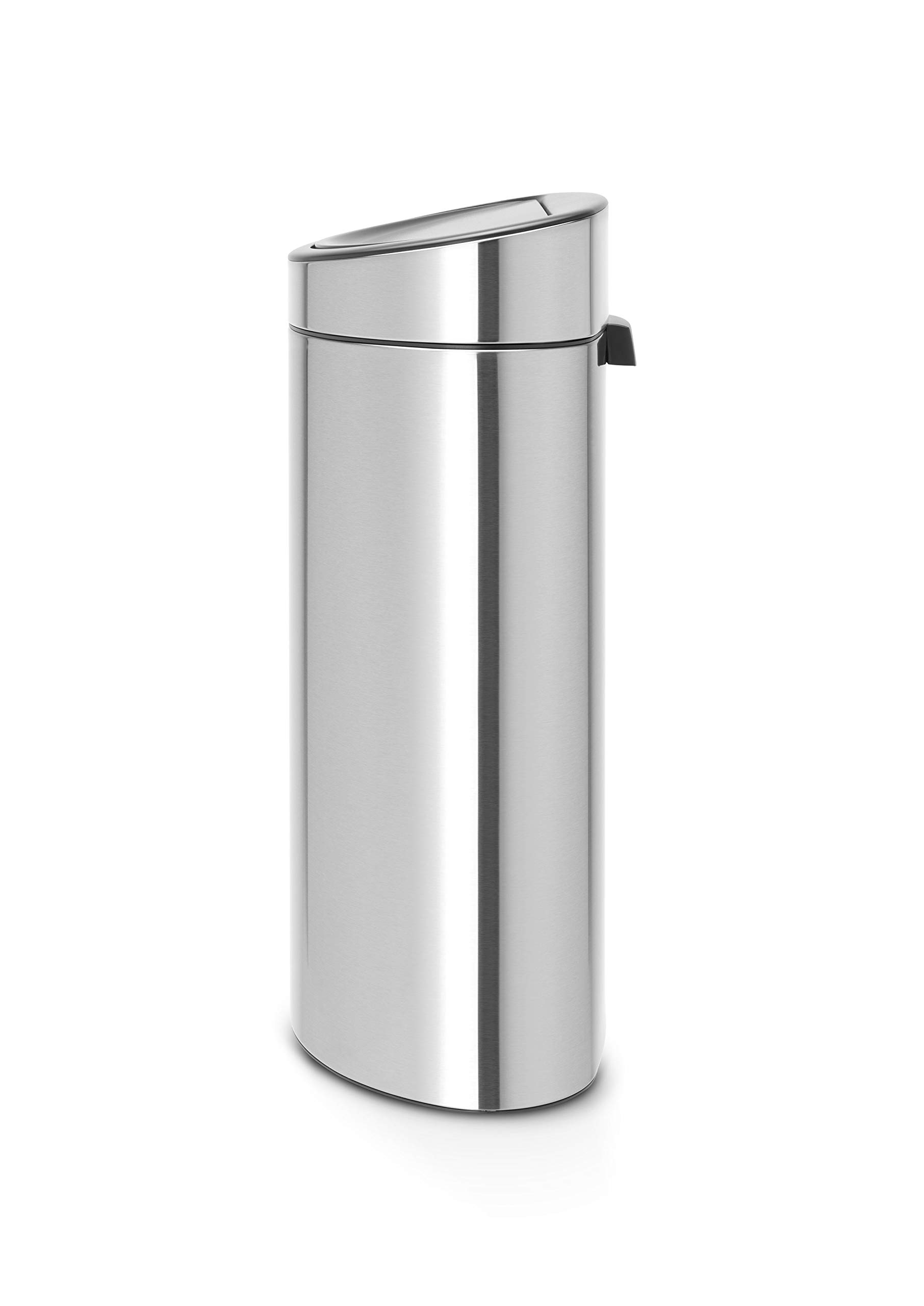 Brabantia 40L Kitchen Touch Bin New (Matt Steel FPP) Removable Lid, Soft-Touch Open, Flat Back, Easy Clean Rubbish Waste Bin + Free Bin Bags, Matt Steel Fingerprint Proof