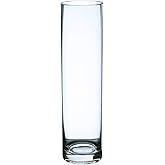 WGV Cylinder Bud Vase, Width 2", Height 8", Clear Skinny Narrow Standard Hurricane Floral Container Centerpiece for Wedding Party Event Home Office Decor, 1 Piece
