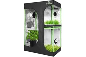 CoolGrows Upgraded 2-in-1 36"x24"x53" Mylar Hydroponic Grow Tent with Easy View Window and Floor Tray, 2'x3' Tent Kit for Indoor Plant Growing