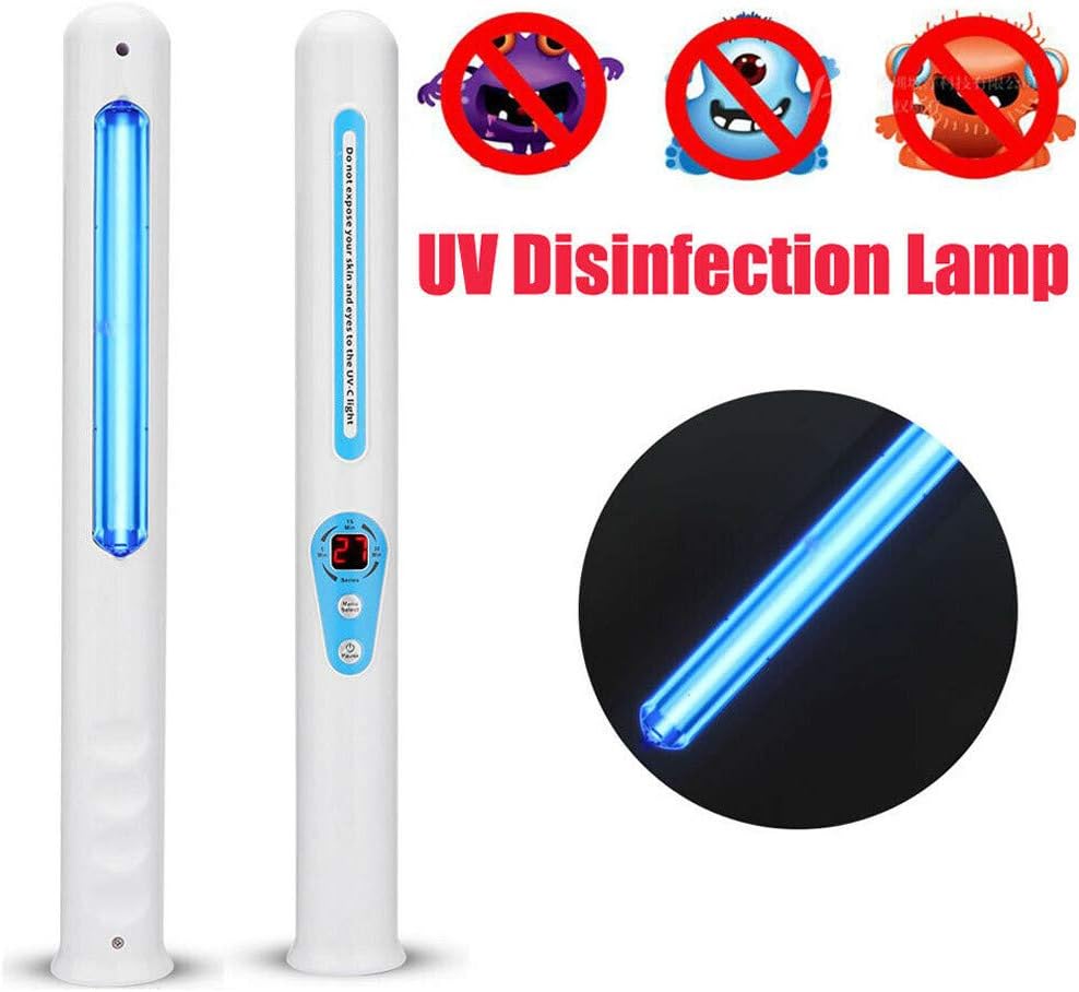 JCarry Handheld UV Germicidal Lamp, Portable Sterilizer Light, Disinfection Lamp Tube for Traveling,Home,Office, L363 x W46 x H37 mm, White (White)