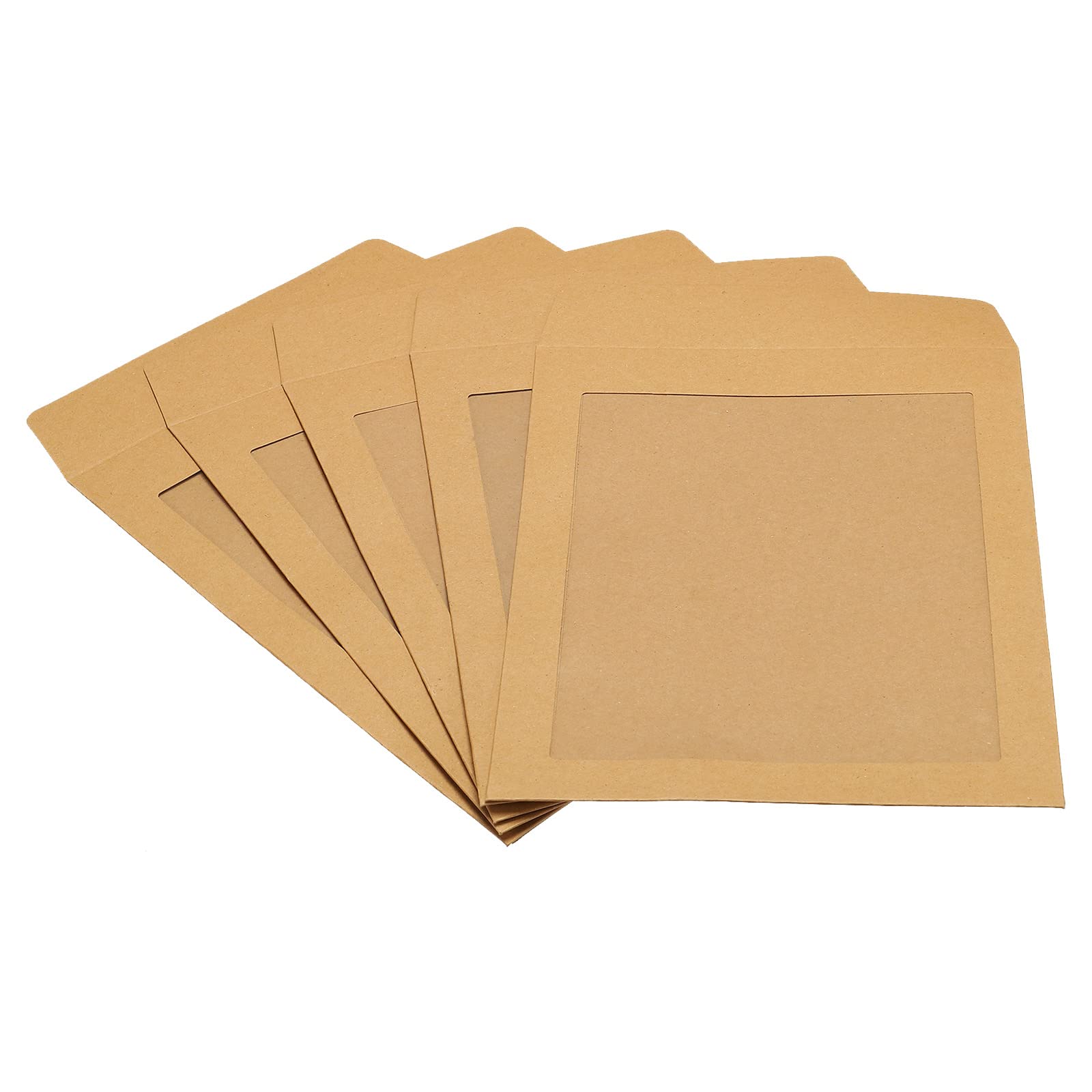 PATIKIL Full Face Window Envelopes 10 Pack A5 Clear Single Sided for Mailing Statement Photos Catalogs, Brown