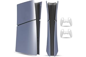 PEYANZ Faceplate Cover Compatible with PlayStation 5 Slim (Digital Edition) - Protective ABS Shell, Scratch-Resistant Matte Surface, Easy Installation, Includes 2 Silicone Covers