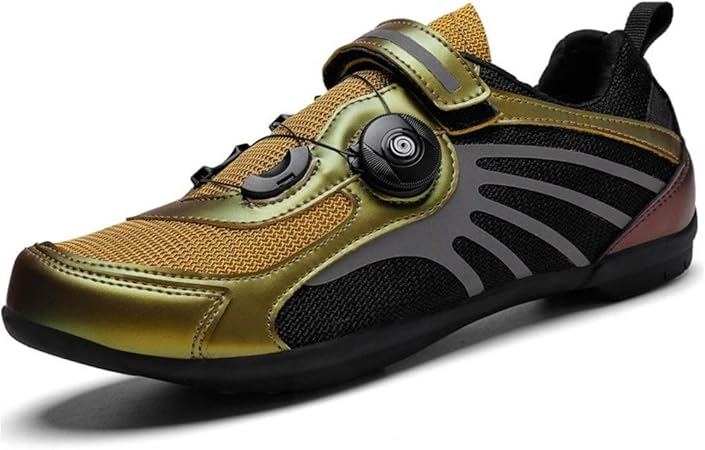 gold cycling shoes