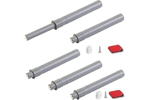 4.21" Push to Open Cabinet Hardware CBRIVE 5 Pack Push Latch & Lock for Hidden Door Touch Latches and Catch Push Release Drawer Pull Tip on RV Closet Close Strong Pop Out, Grey