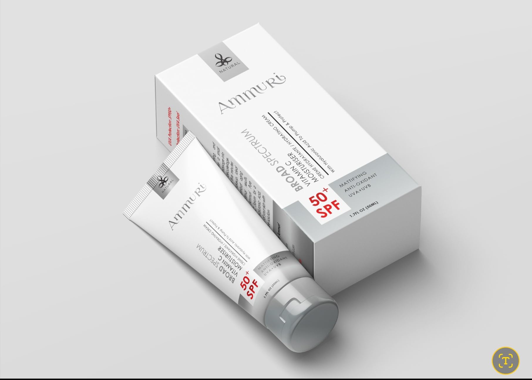 AmmuRi Vitamin C Day Cream, SPF 50 Sun Screen, Moisturising, All-Day Hydration