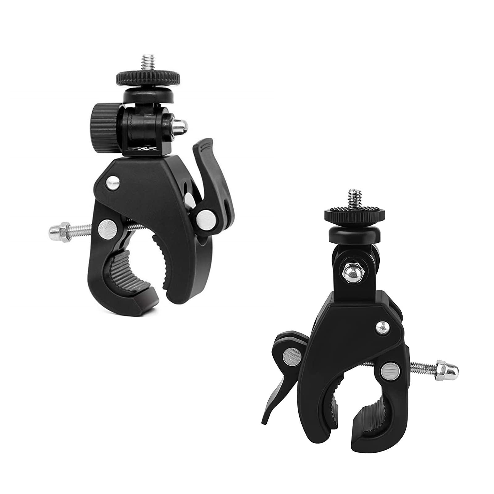 MoK Pack of 2 Camera Bicycle Clamp Mount, Adapter Tripod Head Clamp, Camera Mount Bicycle Clamp for Camera Clip, Bike Accessories, Microphone Stand, Motorcycle, Bicycle Handlebar