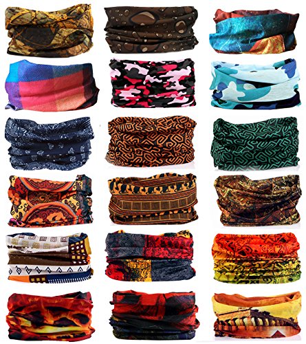 KINGREE 18PCS Outdoor Multifunctional Sports Magic Scarf, High Elastic Magic Headband with UV Resistance, Headscarves, Headbands (Style 01)