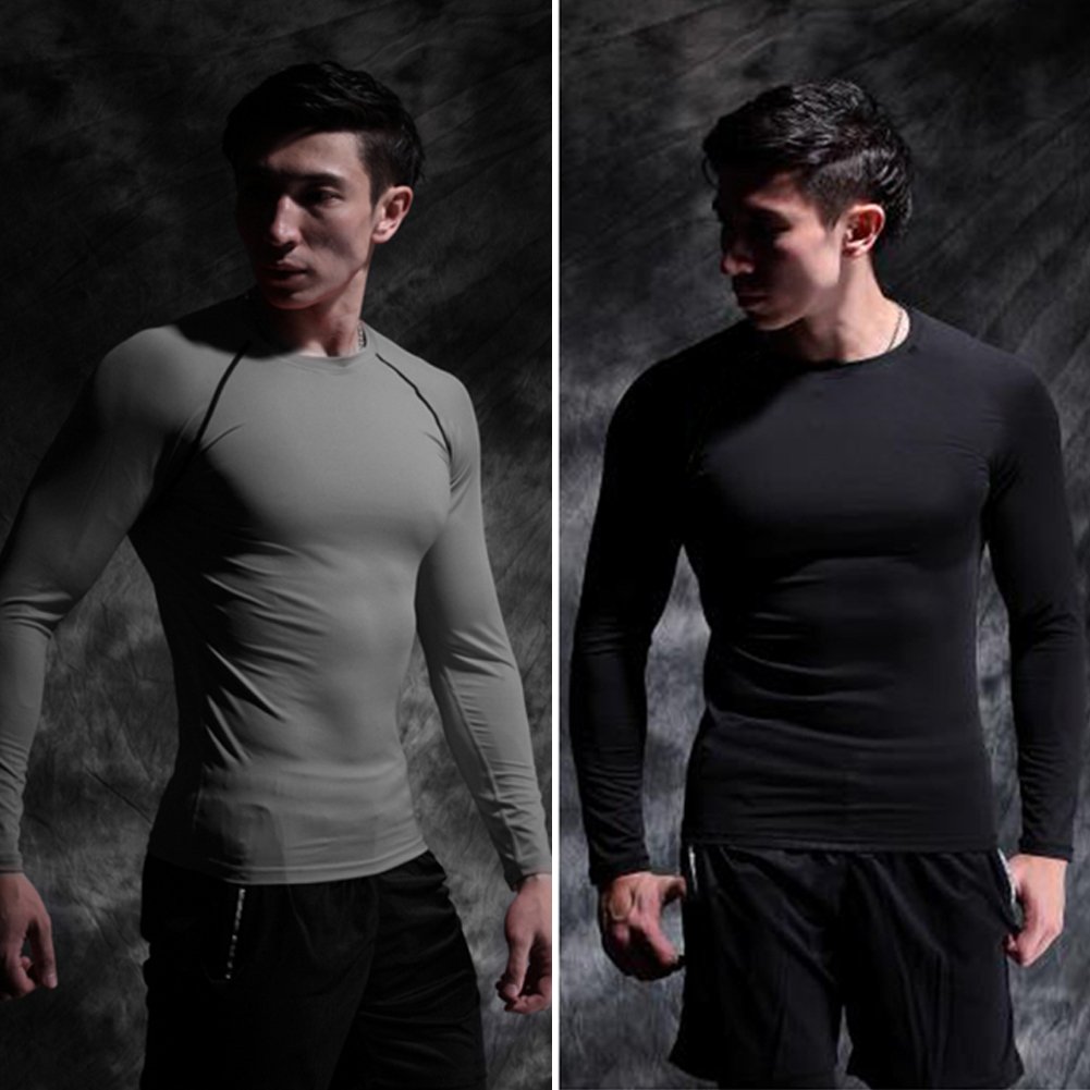 FITIBEST T Shirt Homme Compression Séchage Rapide à Manches Longues 2 Pièces