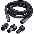 POWERTEC 70175 10 Ft. Dust Collection Hose Kit with 5 Fittings for Woodworking Power Tools Home and Wet/Dry Shop Vacuums