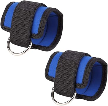 OuYou 2 Piezas Correa de Tobillo para Máquina de Polea con D Anillo Adjustable Correas Fitness Muslo Tirador para Trabajar los Músculos Hombres ...