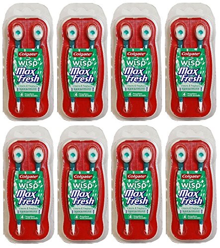 Colgate Wisp Max Fresh Portable Mini-Brush Spearmint, 32 Brushes