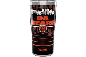 Tervis Traveler NFL Chicago Bears - Da Bears Slogan Triple Walled Insulated Tumbler Travel Cup Keeps Drinks Cold & Hot, 20oz, Stainless Steel