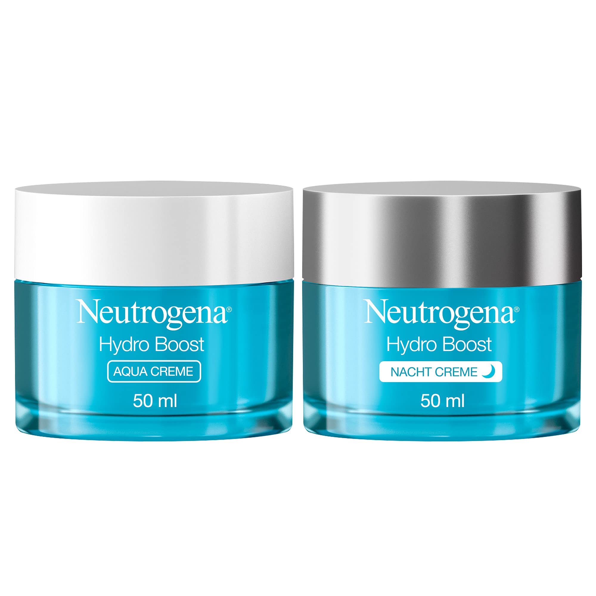 Neutrogena Hydro Boost Face Care Set, Face Cream for Day and Night: Aqua Day Cream and Night Cream with Hyaluronic, 50 ml (Pack of 2)