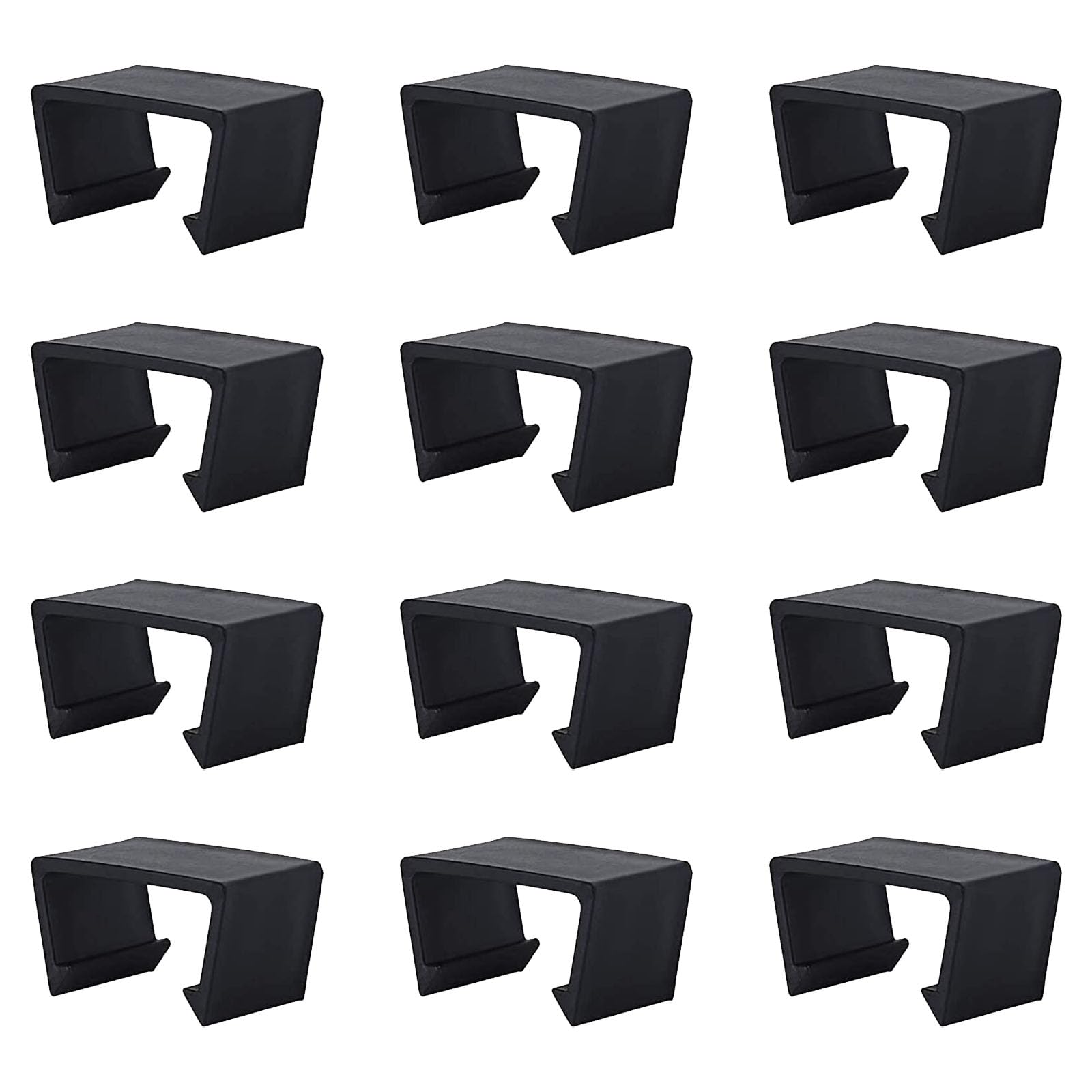 Suaywo 12 Pcs Black Rattan Sectional Connectors - Alignment Clips for Wicker Garden Couch