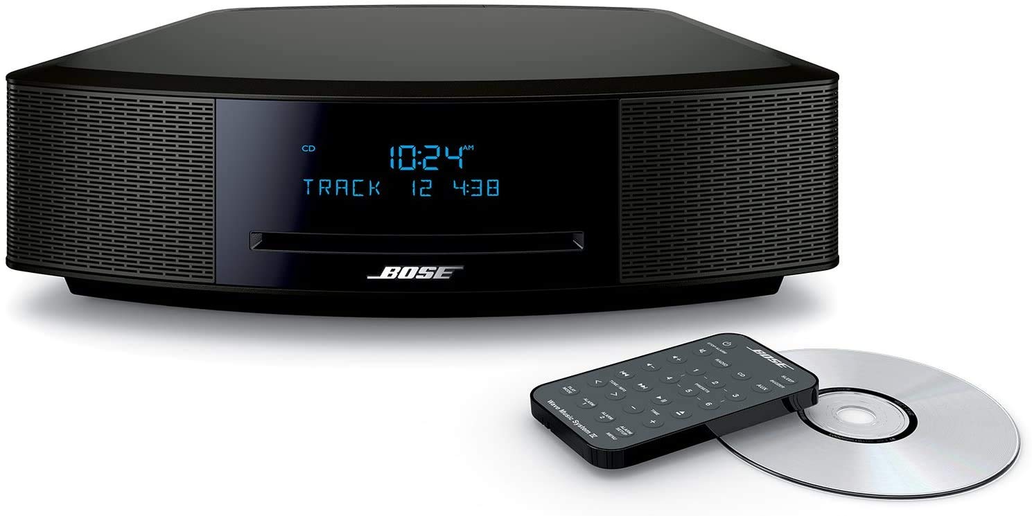 Bose Wave Music System IV - Espresso Black - for Holiday Family Entertainment - CD/MP3 CD Player, Advanced AM/FM Tuner, Dual Alarm, Remote Control, 2.4m AC Power Cable, 4.5