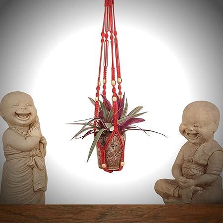 Silvermoon Macrame Plant Hangers Indoor Cotton Handmade Hanging Planter with Tassels Basket Decorative Flower Pot Holder for Home (Pots and Plant are NOT Included)