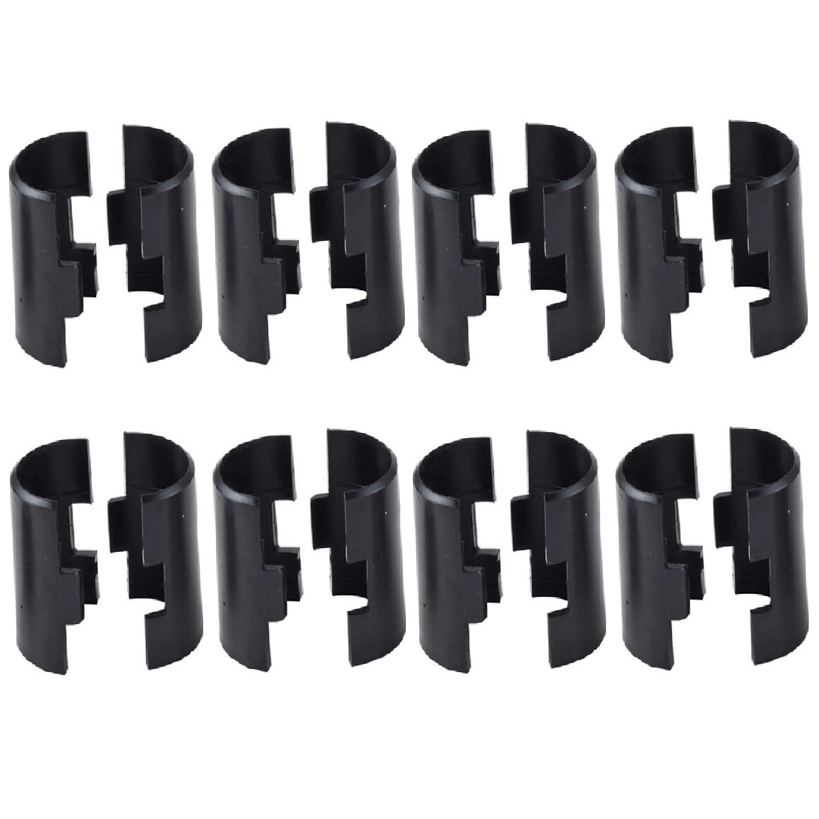 1" Wire Shelf Clips for 25mm Post Shelving, Plastic Wire Shelving Sleeves, Shelf Lock Clips, Black [8 Pairs]