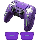 JEMDO PS5 Controller S0kin, Anti-Slip Soft Silicone Cover Case, Protective Cover for PlayStation 5 Wireless Grip, Compatible with PS5 Dual Sense Controller & 2 Themed Stickers.(Purple)