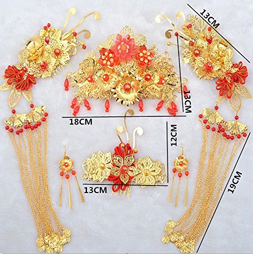 Generic New retro Chinese costume bridal headdress hair accessories Xiu cloth dragon and phoenix gown dress Coronet tiara crown tiara tiara