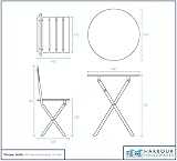 Harbour Housewares Sussex 2 Seater Folding Table Chairs Outdoor Sage Green view 5