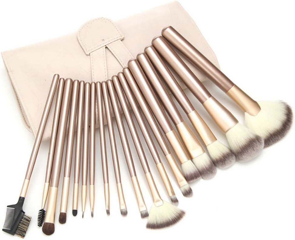 Makeup Brush, 24Pcs/Set White Professional Wooden Handle Lip Eyebrow Blush Makeup Brush Foundation Blending Powder Eyeshadow Contour Concealer Beauty Cheek Cosmetic Tool Kit