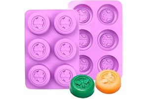 MOLDFUN 2Pcs Bee Silicone Molds Round Honeybee Silicone Mold for Making Homemade Soap, Lotion Bar, Jello, Bath Bomb, Beeswax Candle, Resin, and Baking Muffin Cake Dessert