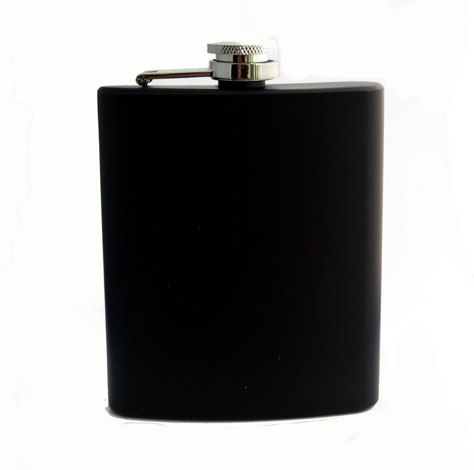 8oz (225ml) Coloured Stainless Steel Hip Flask (Matt Black) — image 1