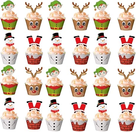 Decorazioni Natalizie X Dolci.Lioobo Set Di 120 Decorazioni Natalizie Per Torte Piccole E Dolci Motivo Laser Per Muffin Dessert Per La Festa Di Compleanno Di Natale Amazon It Casa E Cucina