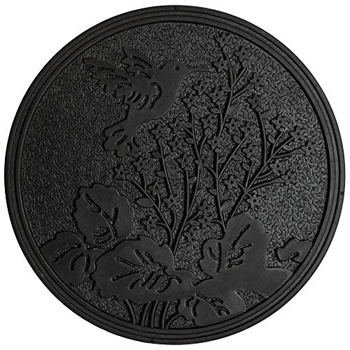HF by LT Rubber Hummingbird Garden Stepping Stone, Black, 11-3/4 inches, Set of 3