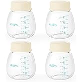 BALIME 6oz Milk Storage Bottles, Compatible with Spectra Pumps, BPA-Free, Leak-Proof Design, Dual Use as milk Storage Containers for Fridge or Freezer（4-Pack）